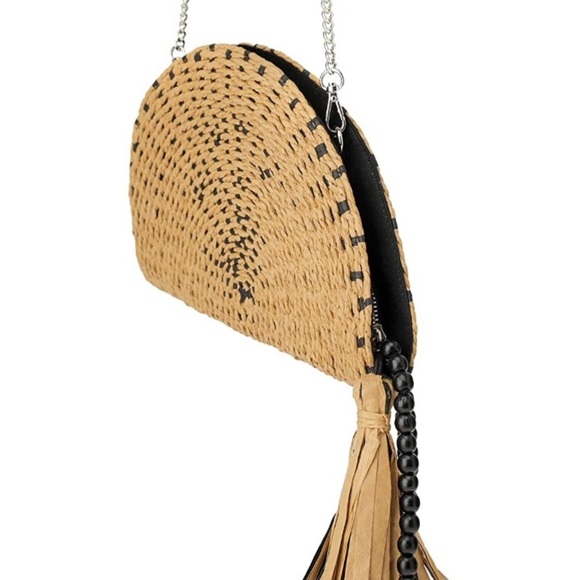 NWT! ZARA black half moon woven crossbody bag - Picture 10 of 10